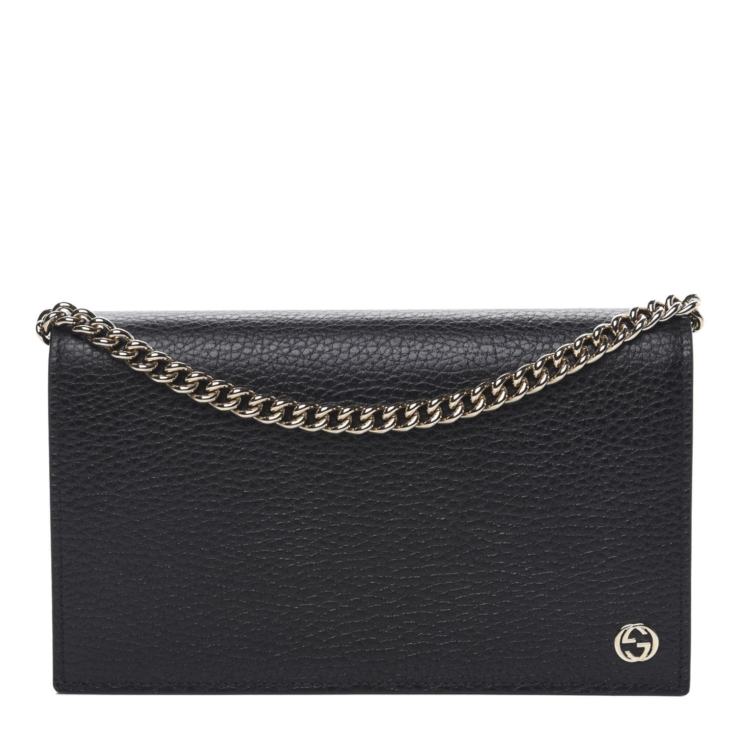 Gucci Dollar Calfskin Medium Betty Chain Wallet Black 1 of 9