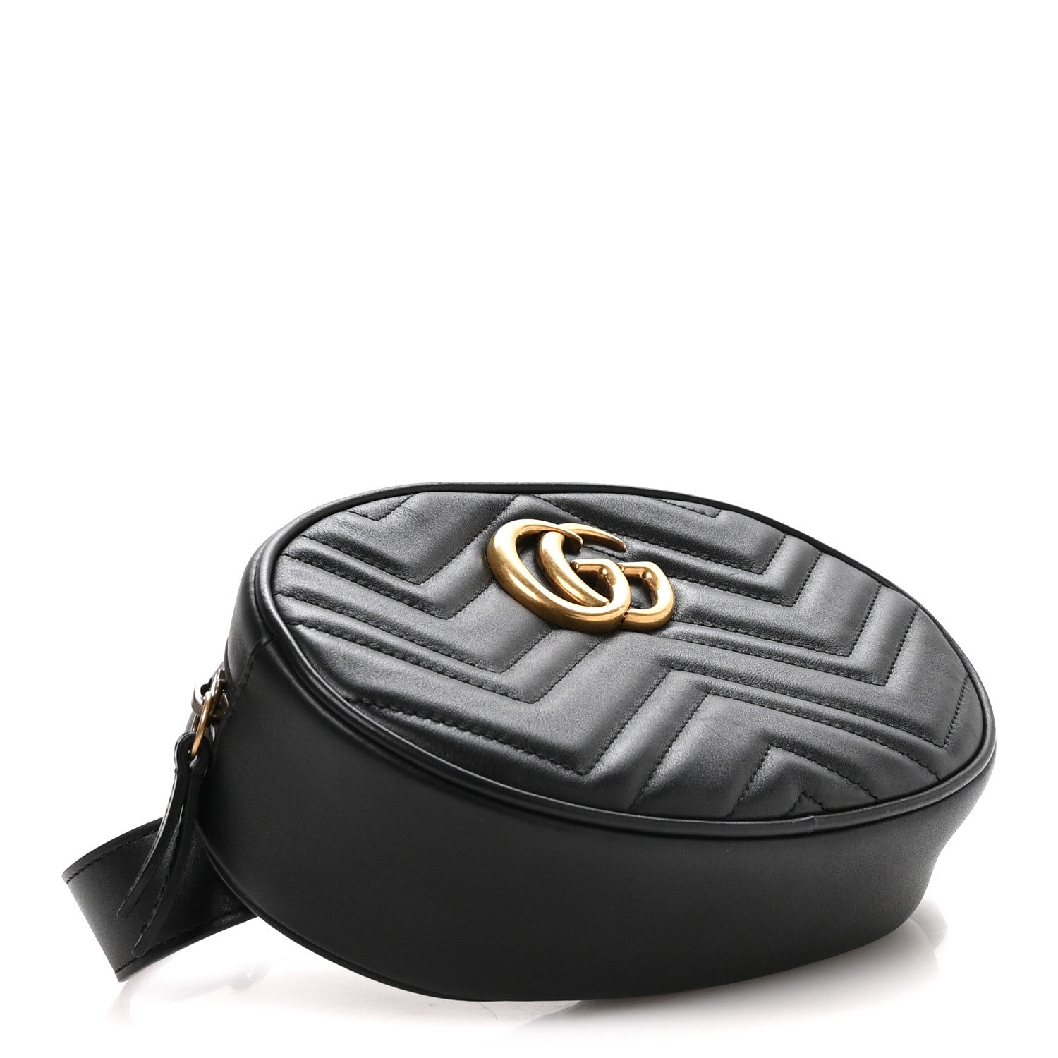 Gucci Calfskin Matelasse GG Marmont Belt Bag 95 38 Black 4 of 10