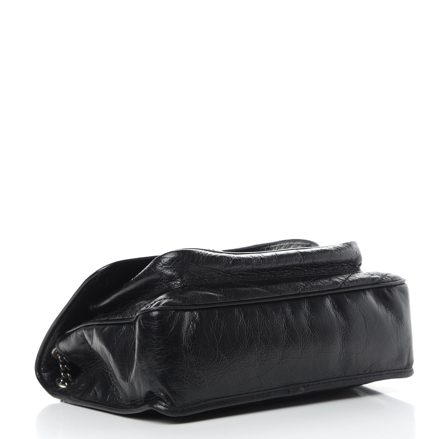 Saint Laurent Crinkled Calfskin Matelasse Monogram Large Niki Chain Satchel Black 4 of 12