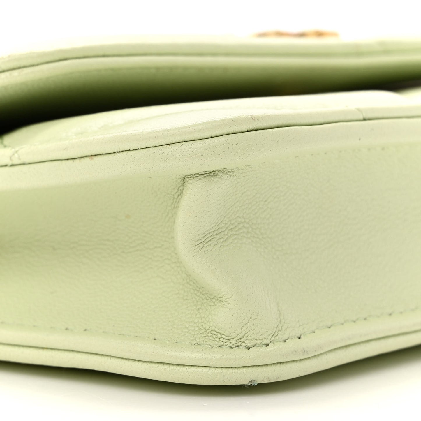 Lambskin Quilted Chanel 19 Clutch With Chain Light Green