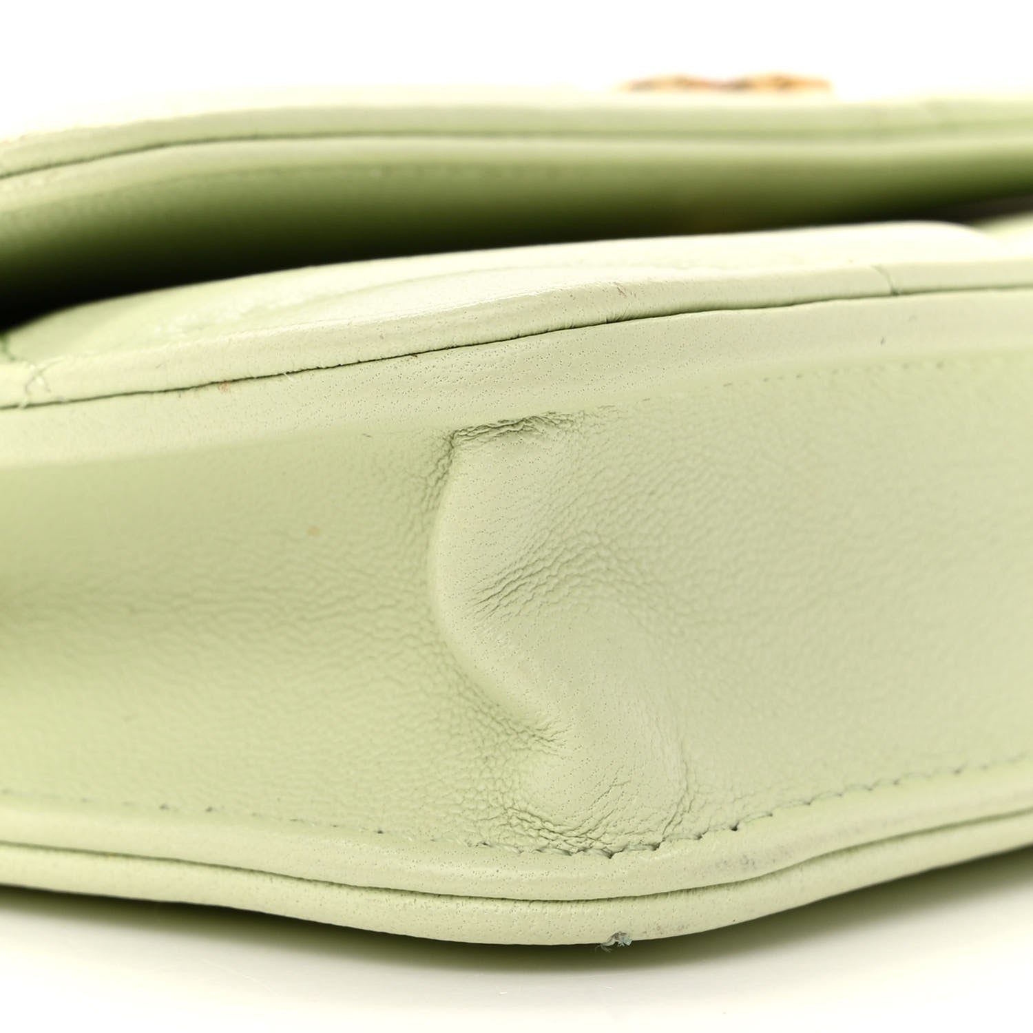 Chanel Lambskin Quilted Chanel 19 Clutch With Chain Light Green 10 of 14