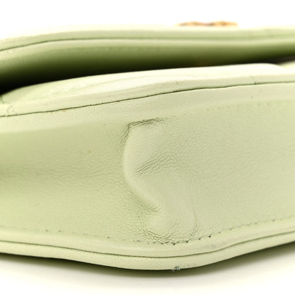 Chanel Lambskin Quilted Chanel 19 Clutch With Chain Light Green 10 of 14