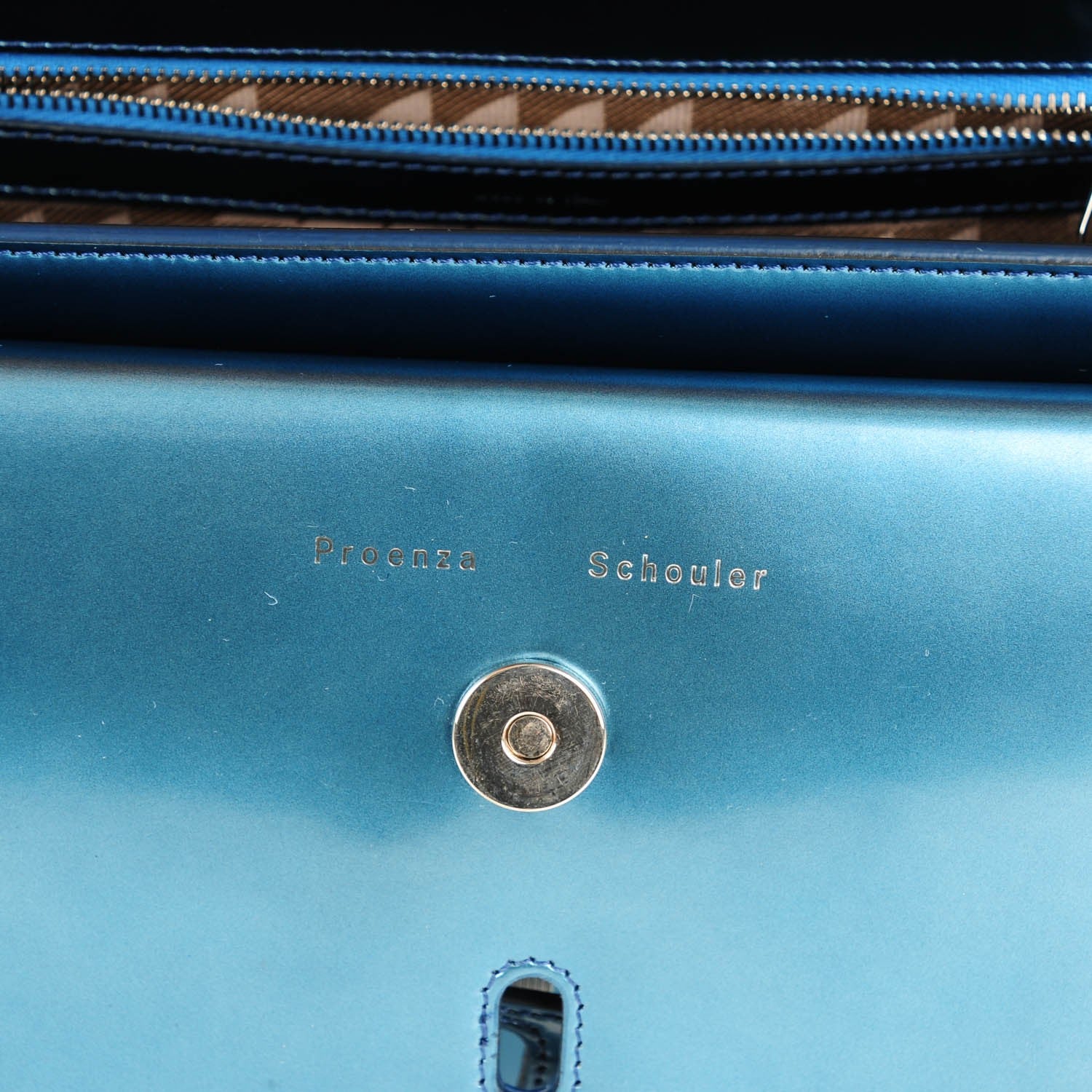 Proenza Schouler Mirrored Calfskin PS11 Classic Shoulder Bag Ocean 6 of 8