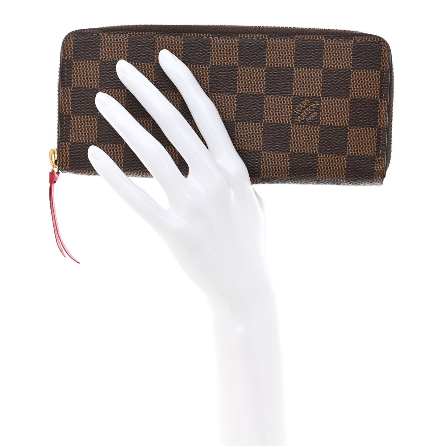 Damier Ebene Clemence Wallet Cherry