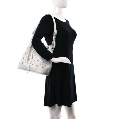 Louis Vuitton Calfskin Monogram Cutout Petit Noe White 2 of 10