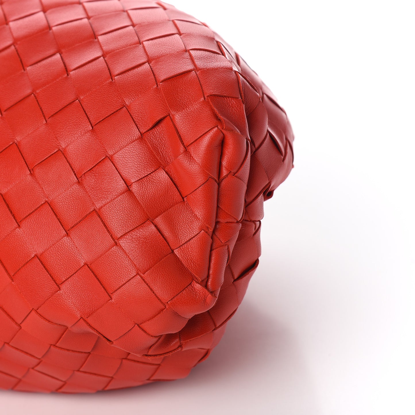 Nappa Maxi Intrecciato The Pouch Oversized Clutch Bright Red