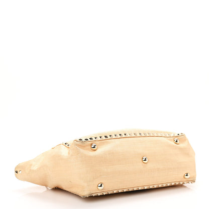 Valentino Garavani Raffia Medium Rockstud Tote Natural 3 of 11