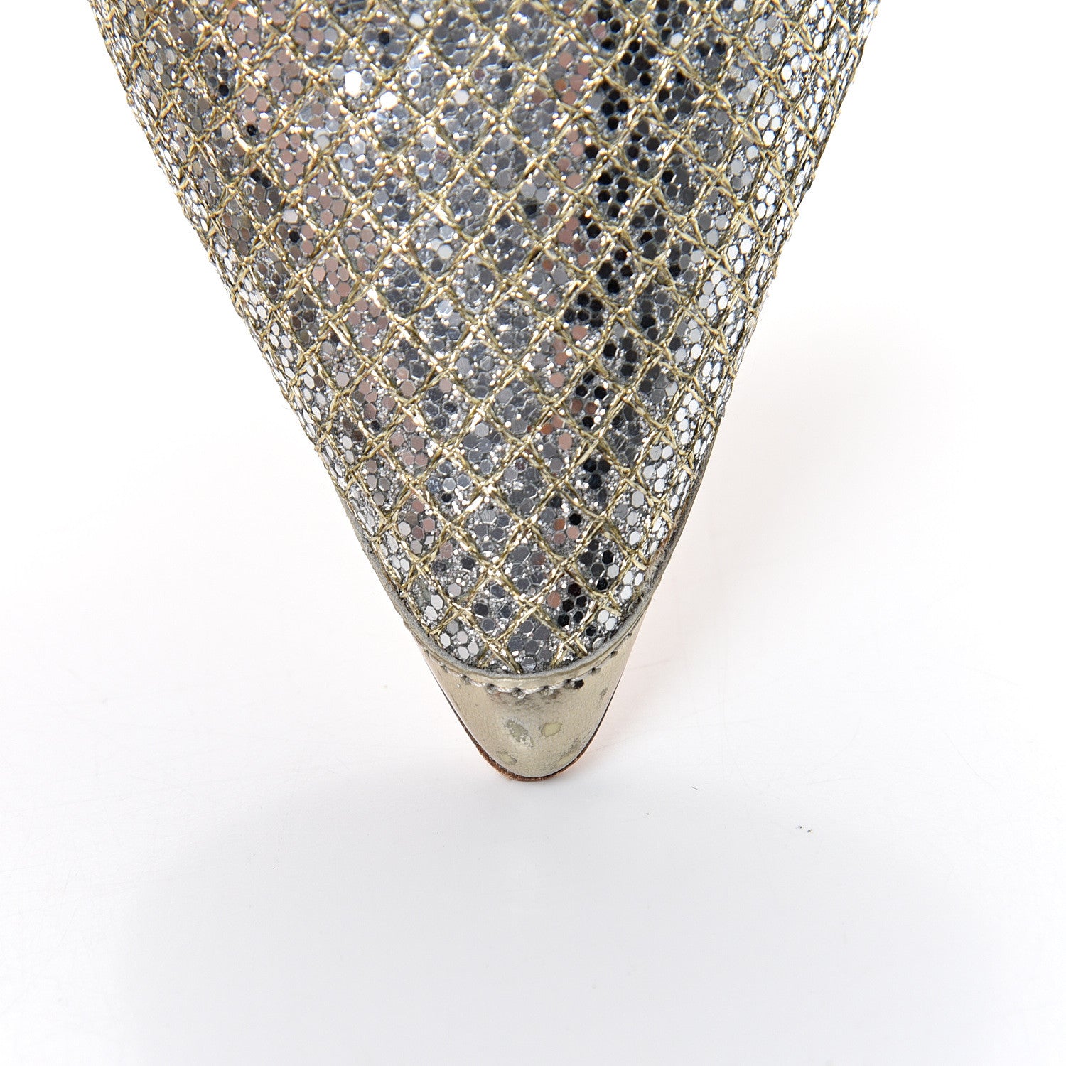 Jimmy Choo Glitter Marvel 100 Pumps 37.5 Champagne 9 of 10