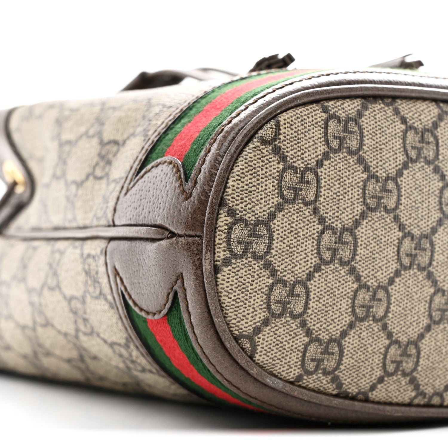 Gucci GG Supreme Monogram Web Small Ophidia Bucket Bag Brown 9 of 10