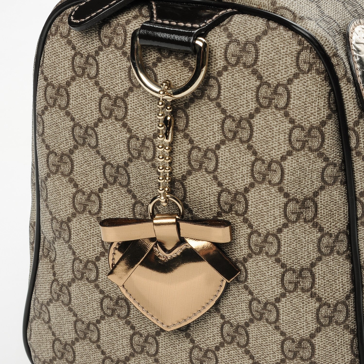 Gucci Monogram Guccissima Hearts Studded Medium Joy Boston Dark Brown 8 of 8