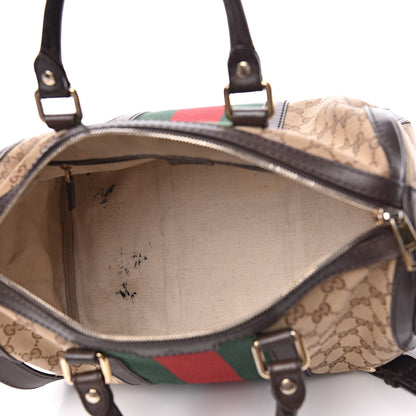 Gucci Monogram Vintage Web Medium Boston Dark Brown 5 of 24