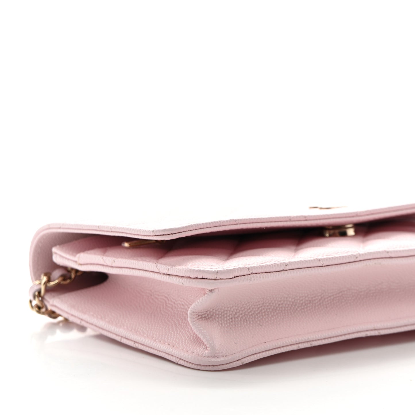 Caviar Quilted Wallet on Chain WOC Light Pink