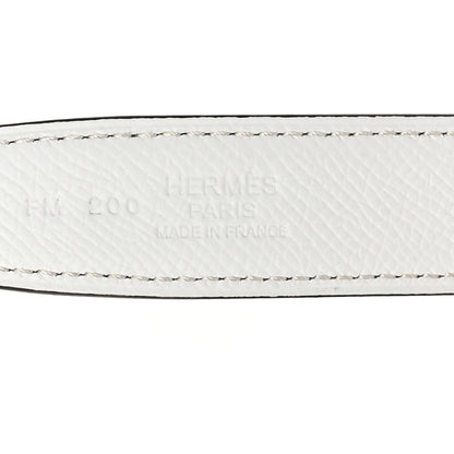 Hermes Swift Epsom 24mm H Cursives Belt 85 White Etoupe 5 of 7