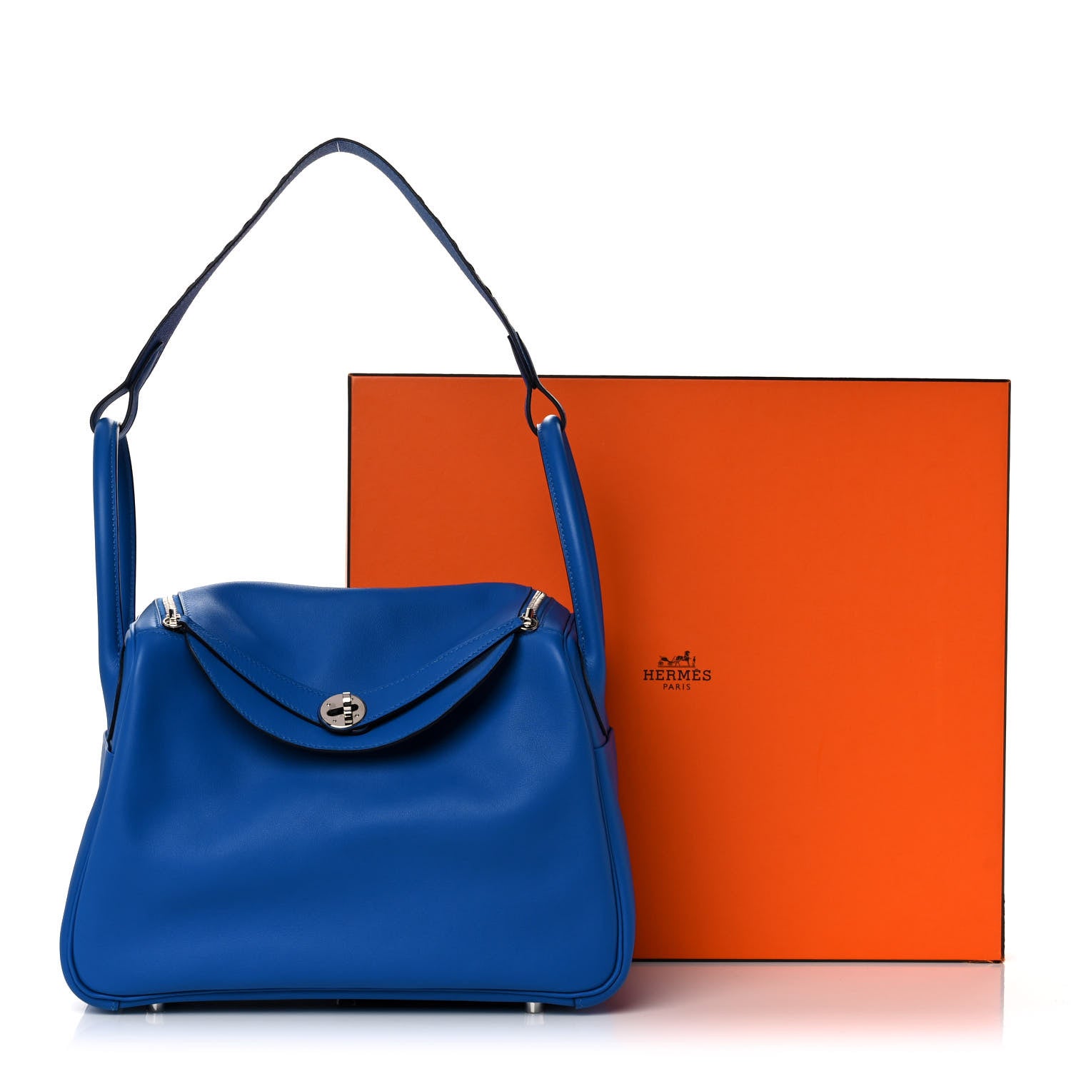 Hermes Swift Epsom Lindy 30 Tressage De Cuir Bleu Zellige Bleu Encre Rouge 16 of 16
