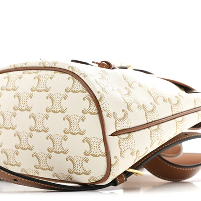 Celine Triomphe Canvas Calfskin Mini Folco Backpack White 9 of 9