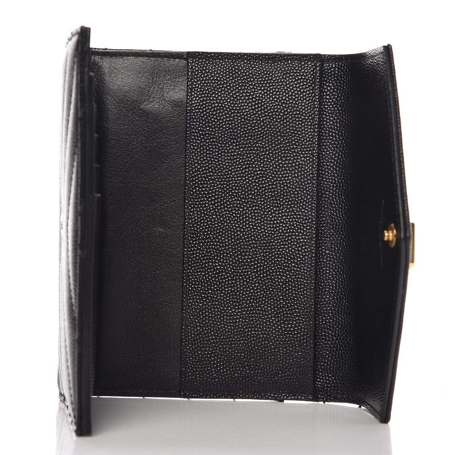 Saint Laurent Grain De Poudre Matelasse Chevron Small Monogram Passport Case Black 5 of 10