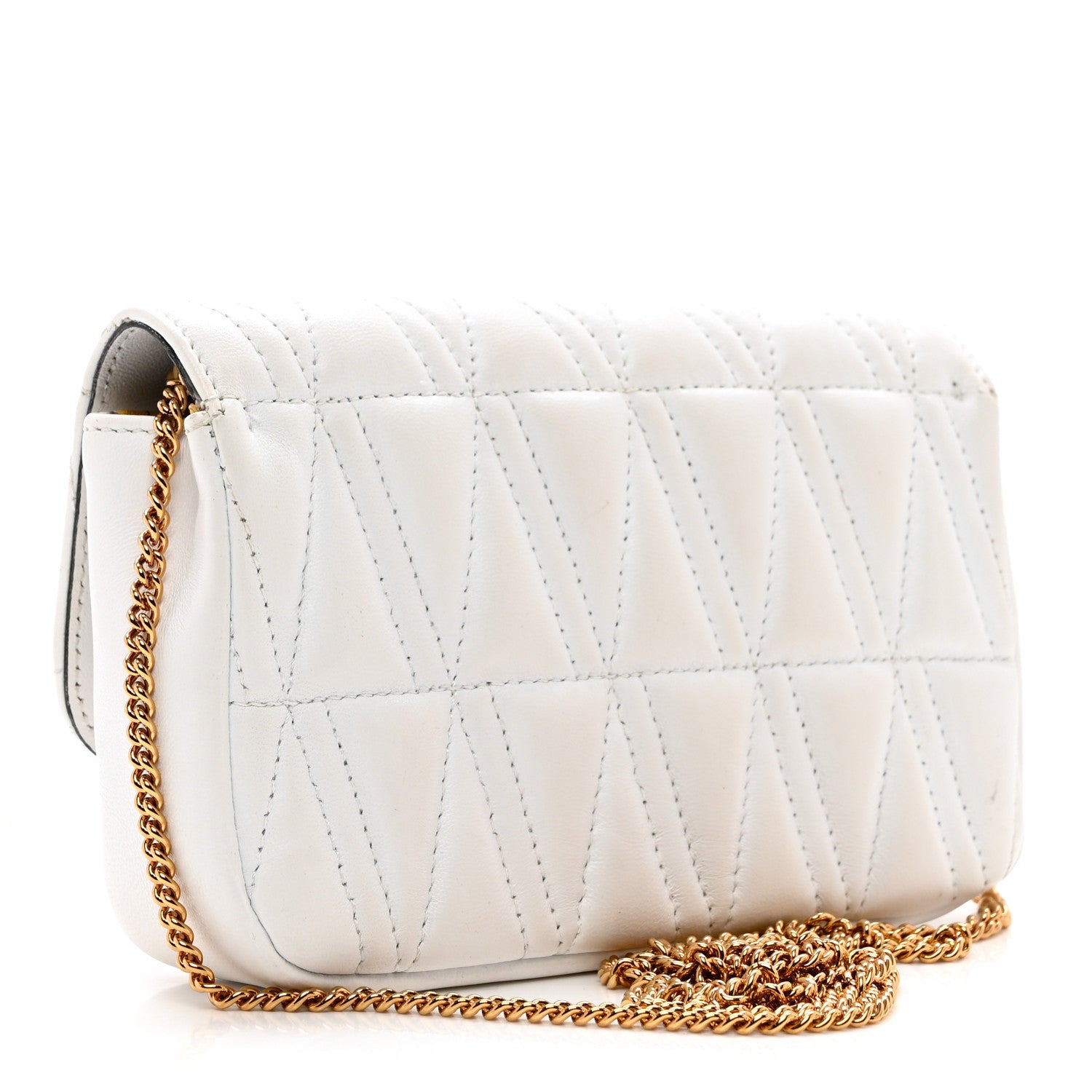 Versace Nappa Quilted Virtus Evening Bag White 3 of 9