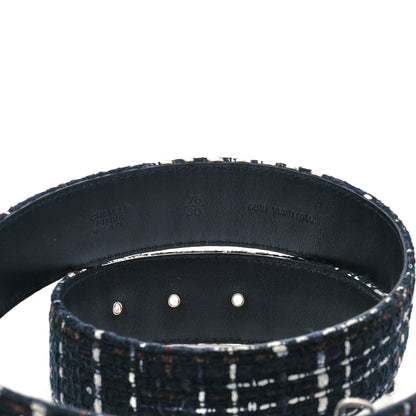 Chanel Tweed Logo Belt 75 30 Black Multicolor 4 of 5