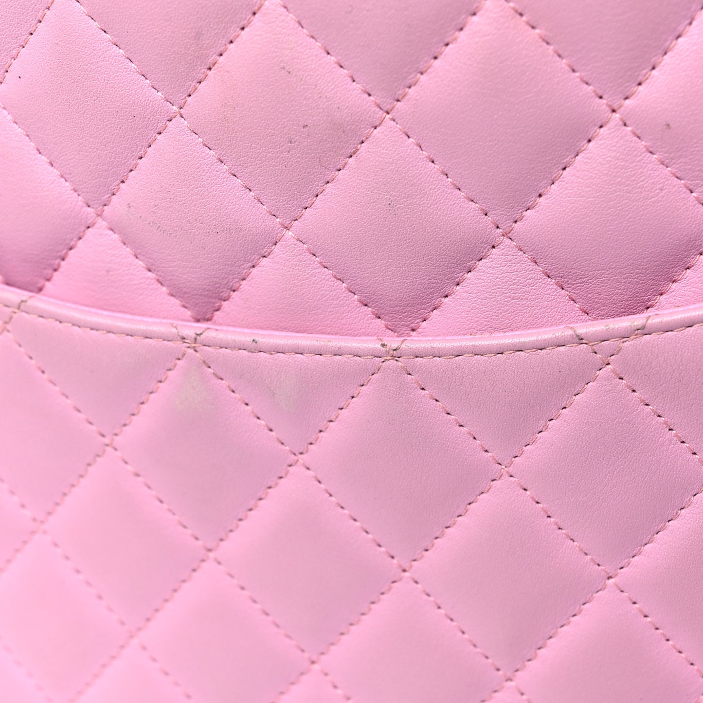Calfskin Quilted Large Cambon Tote Pink Black