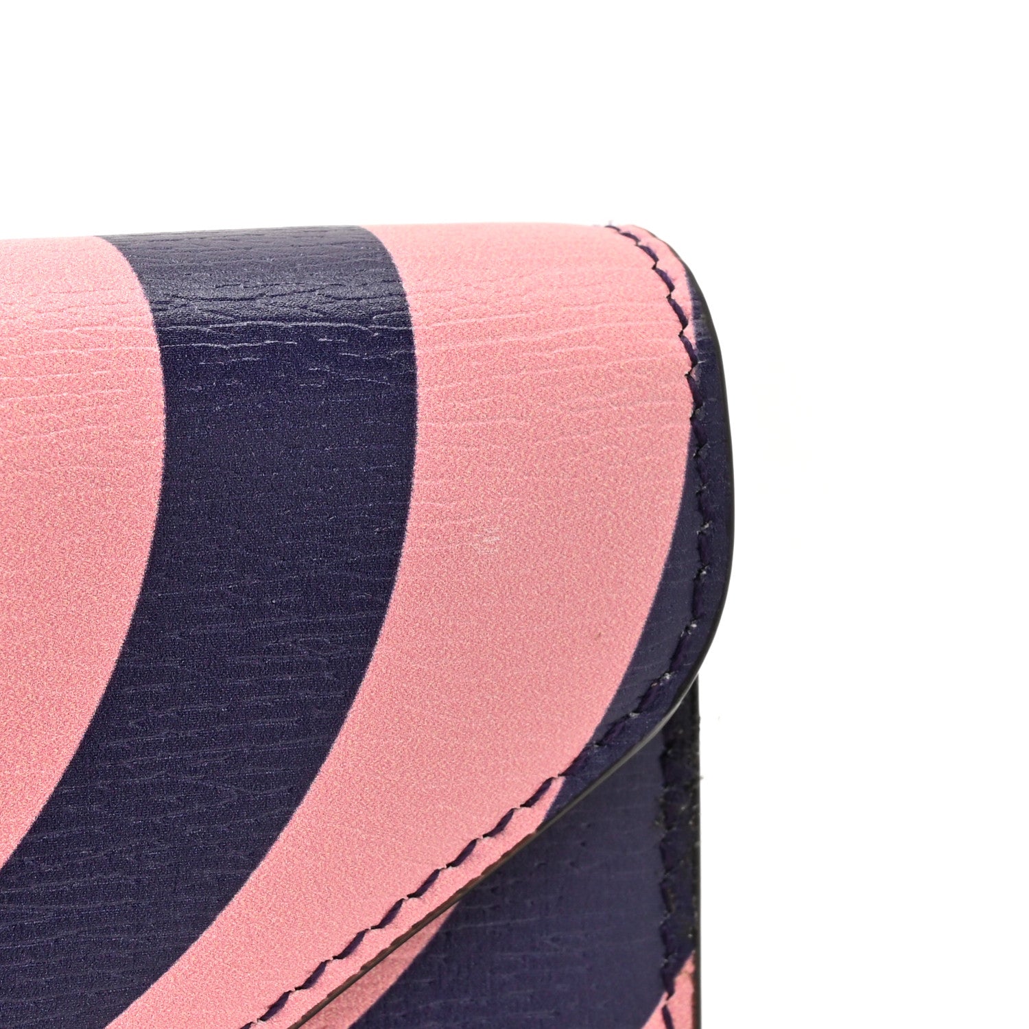 Gucci Textured Dollar Calfskin Enamel Double G Strawberry Wallet On Chain Pink Blue 11 of 14