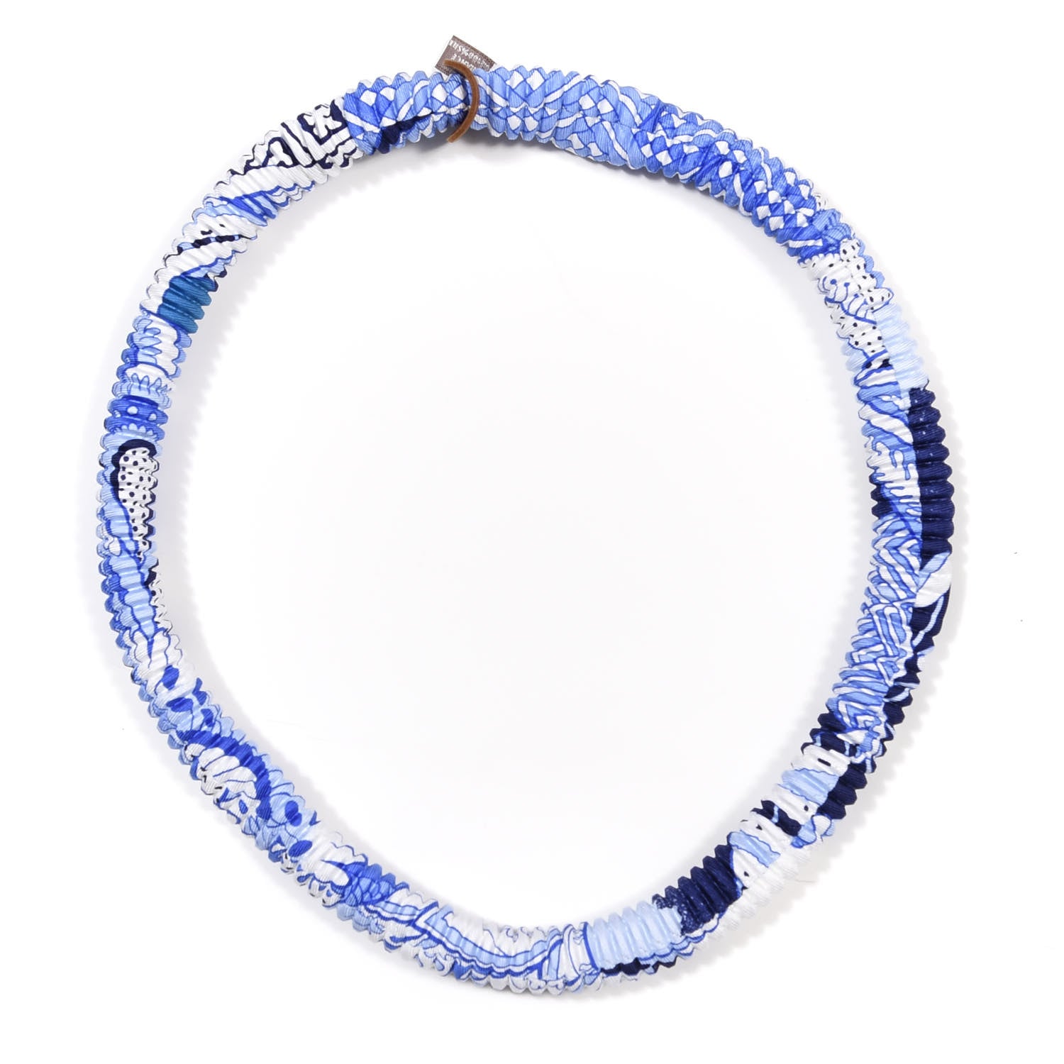 Hermes Silk Collier Plisse En Soie Petit H Pleated Necklace 1 of 3