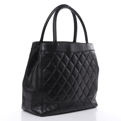 Chanel Calfskin Quilted CC Shopping Tote Black 4 of 16