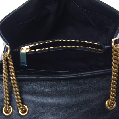 Saint Laurent Grain de Poudre Calfskin Y Quilted Monogram Small Loulou Chain Satchel Black 5 of 12