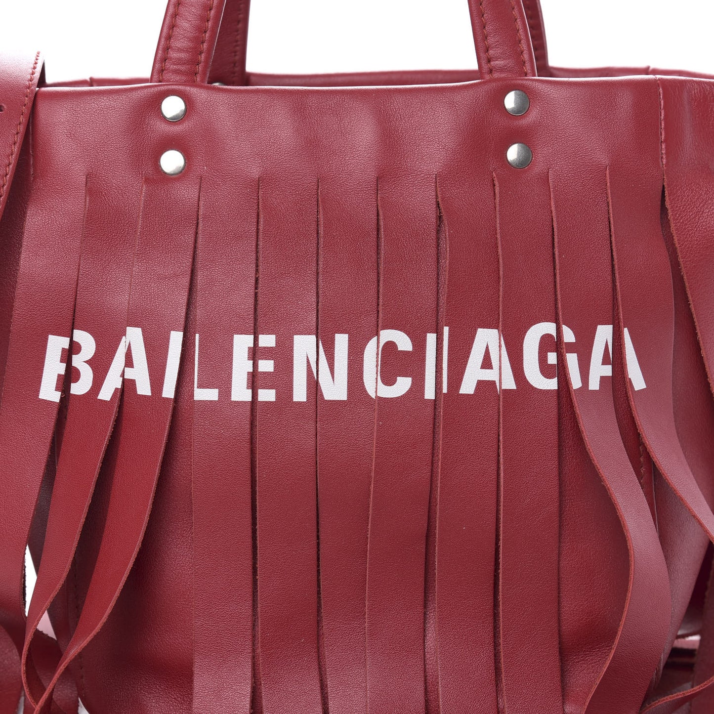 Calfskin XS Fringe Laundry Cabas Red