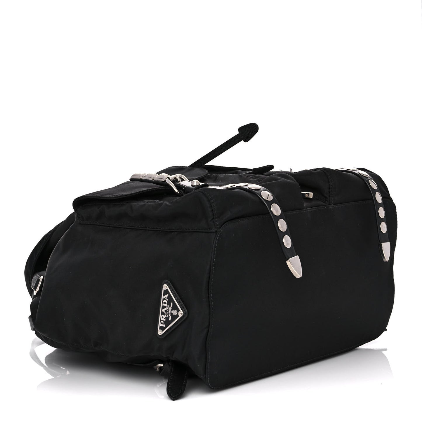 Nylon New Vela Studded Backpack Black