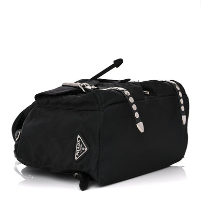 Prada Nylon New Vela Studded Backpack Black 4 of 12
