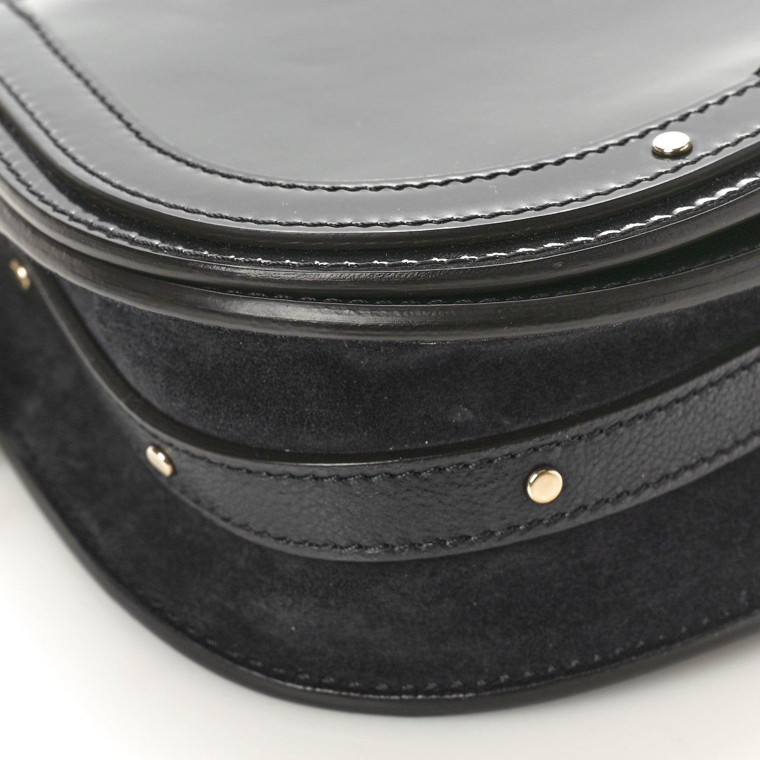 Chloe Patent Suede Small Nile Bracelet Bag Black 8 of 10