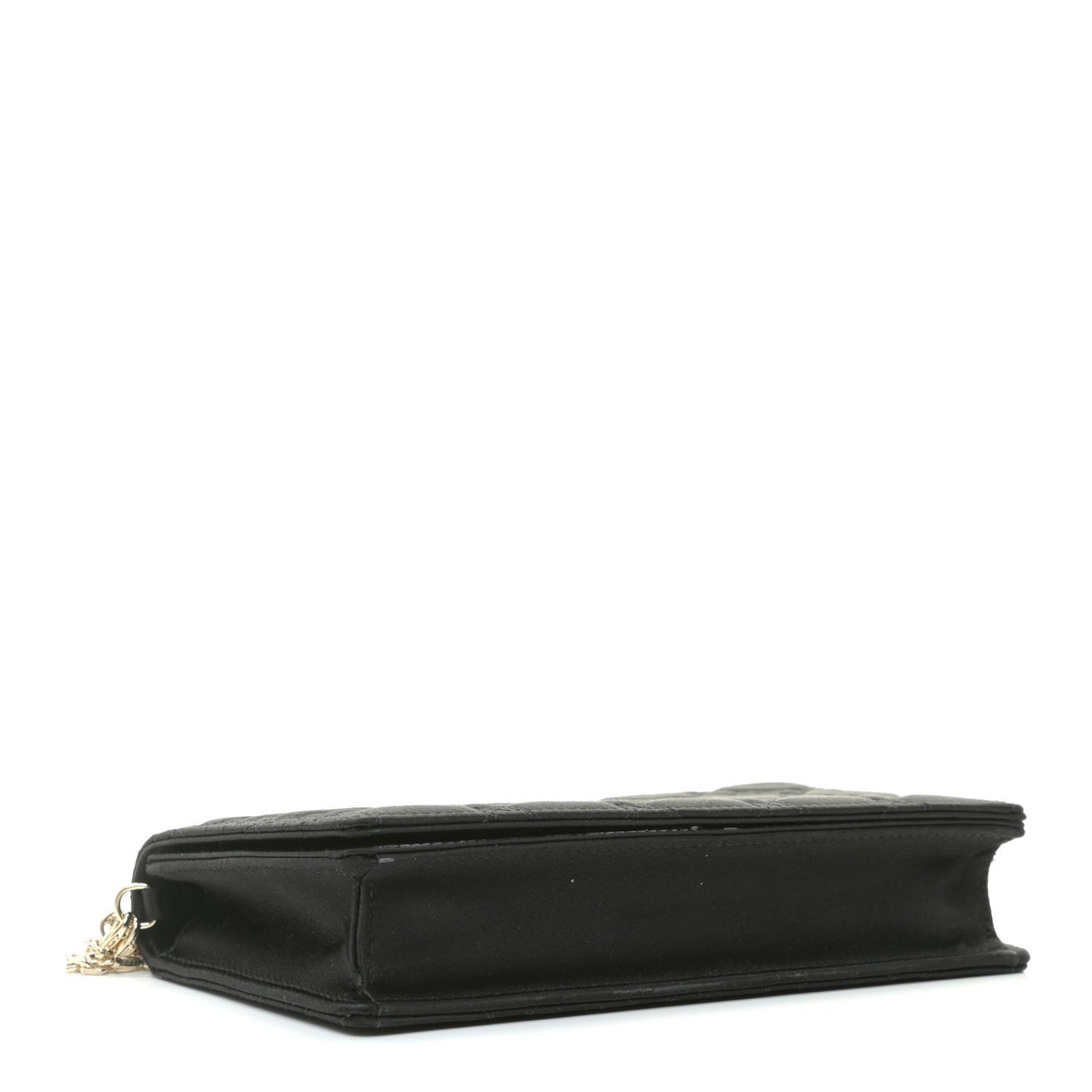 Satin Cannage Lady Dior Clutch Black
