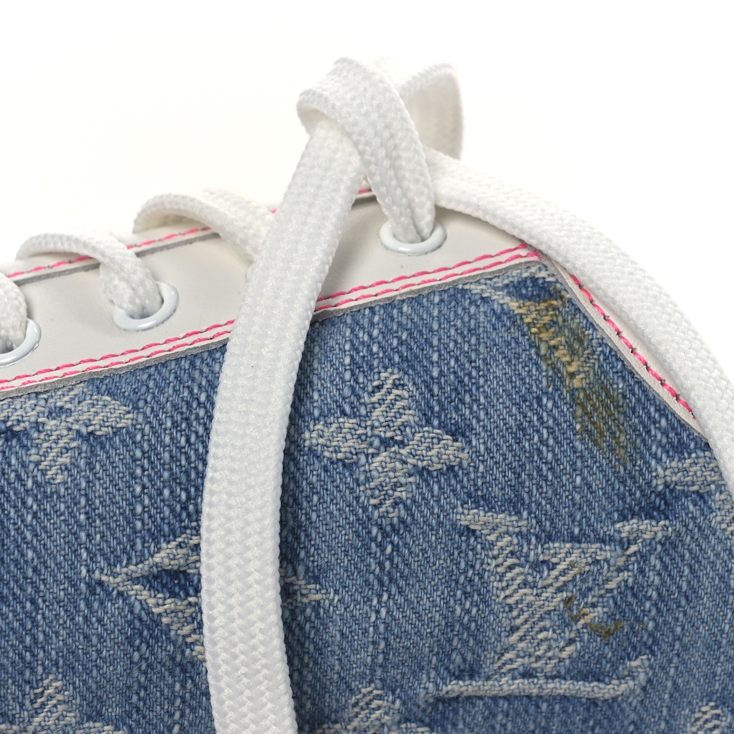 Louis Vuitton Monogram Denim Punchy Low Top Sneakers 37 Blue White 11 of 11