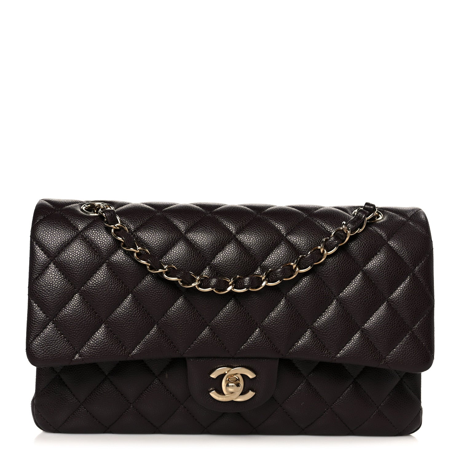 Chanel Caviar Quilted Medium Double Flap Dark Purple 1 of 11
