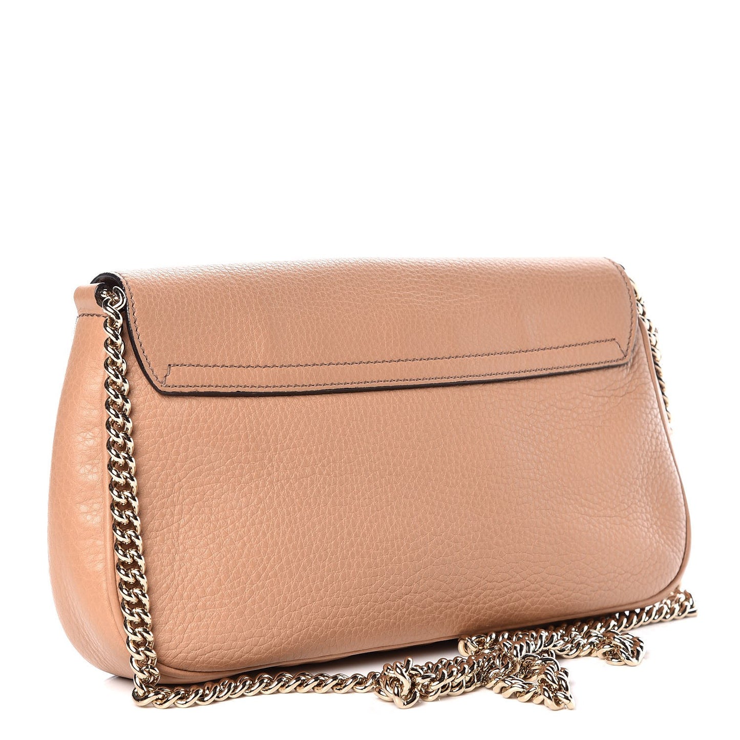 Pebbled Calfskin Medium Soho Flap Crossbody Camelia