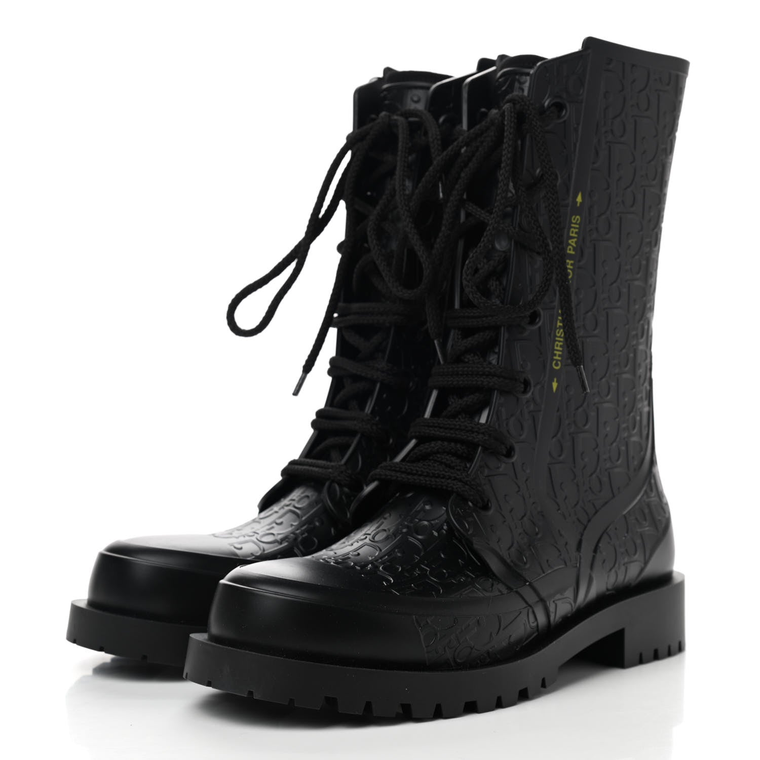 Christian Dior Oblique Rubber Diorcamp Boots 38 Black 3 of 7