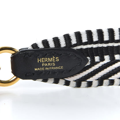 Hermes Toile Swift 25mm Sangle Cavale Shoulder Strap Black Ecru 3 of 4