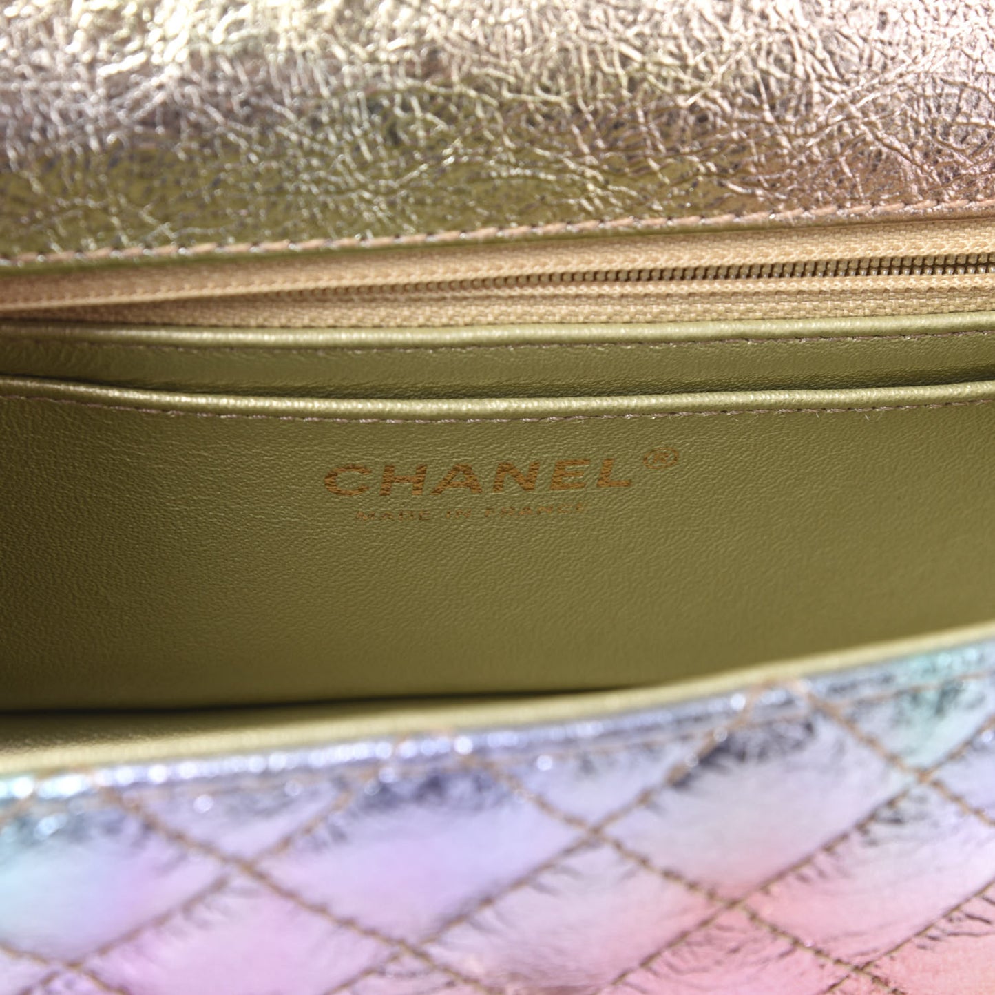 Metallic Goatskin Quilted Mini 2.55 Reissue Flap Multicolor