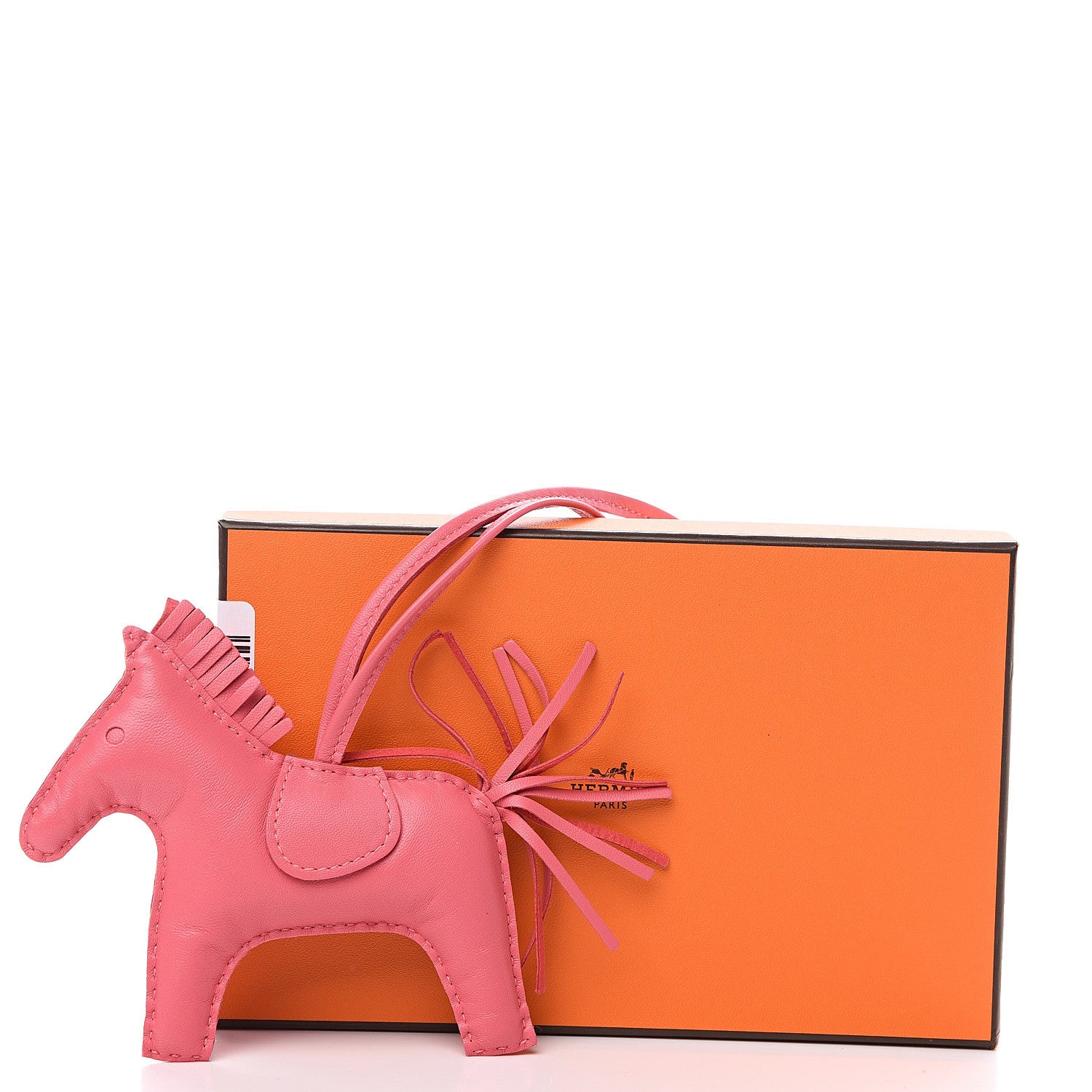 Hermes Milo Lambskin Grigri Rodeo Horse Bag Charm MM Rose Azalee 3 of 3