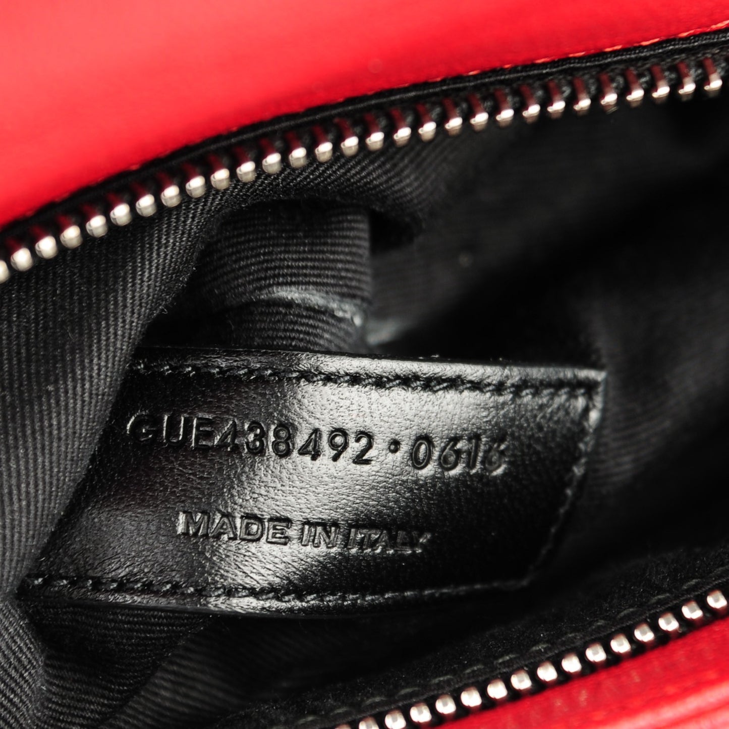Sheepskin Matelasse Chevron Monogram College Chain Wallet New Red
