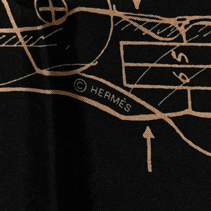 Hermes Silk Twill Le Pegase D Hermes Giant Scarf 140 Black White Or 4 of 6