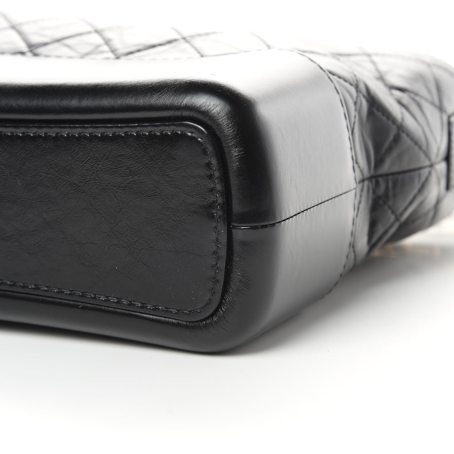 Aged Calfskin Quilted Medium Gabrielle Hobo Black