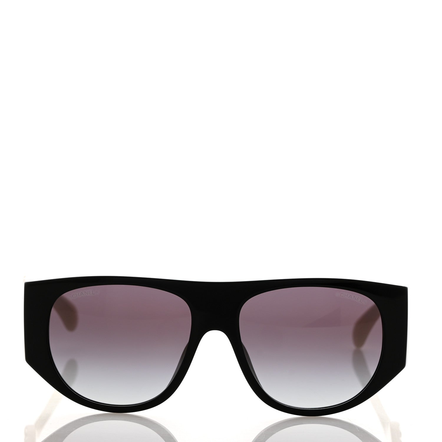 Chanel Acetate Quilted CC Pilot Sunglasses 71465 White Black 2 of 8