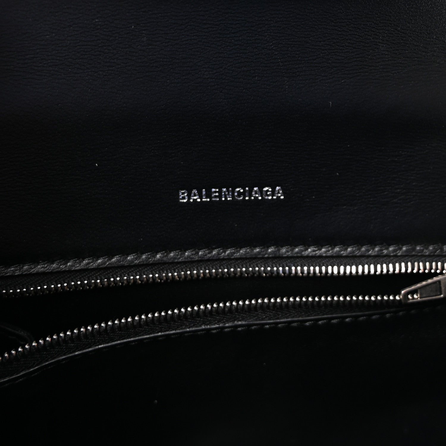 Balenciaga Grained Calfskin Small Hourglass Top Handle Bag Black 5 of 8