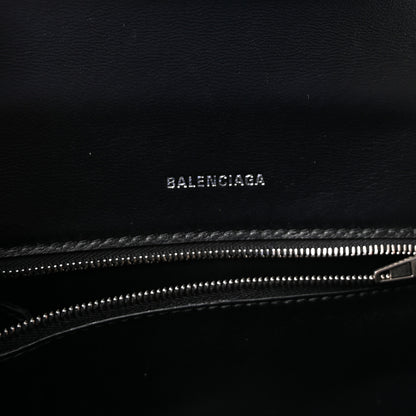 Balenciaga Grained Calfskin Small Hourglass Top Handle Bag Black 5 of 8