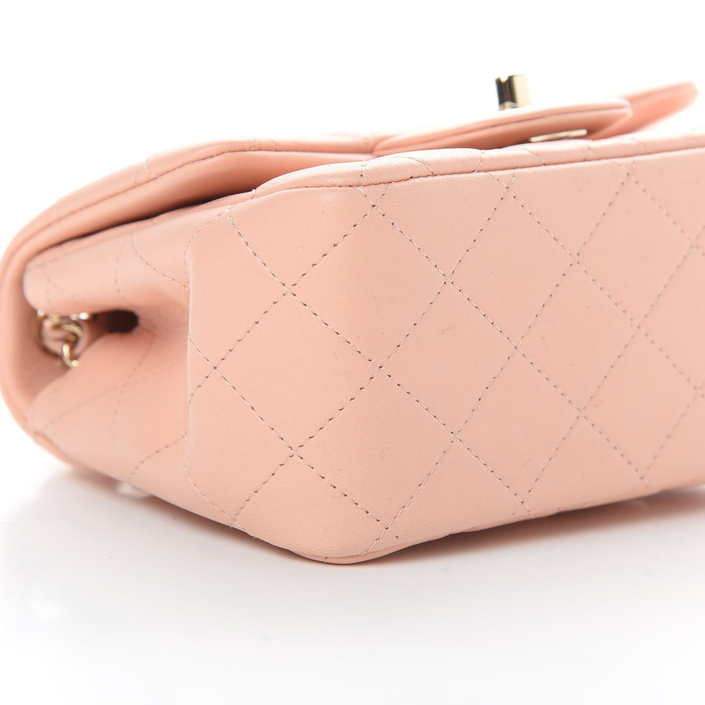 Lambskin Quilted Mini Square Flap Light Pink