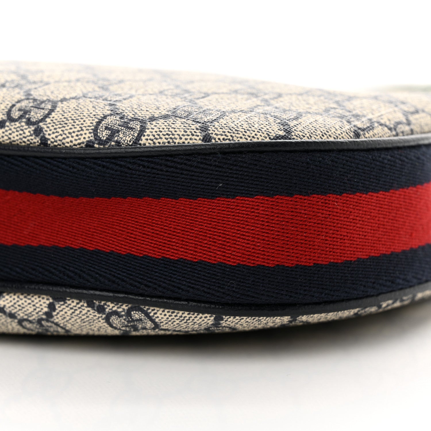 Gucci GG Supreme Monogram Textured Calfskin Web Large Attache Shoulder Bag Beige Blue 10 of 10