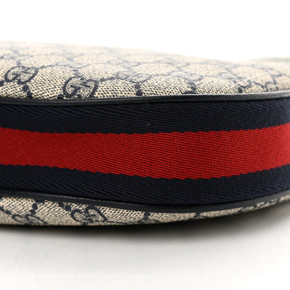 Gucci GG Supreme Monogram Textured Calfskin Web Large Attache Shoulder Bag Beige Blue 10 of 10