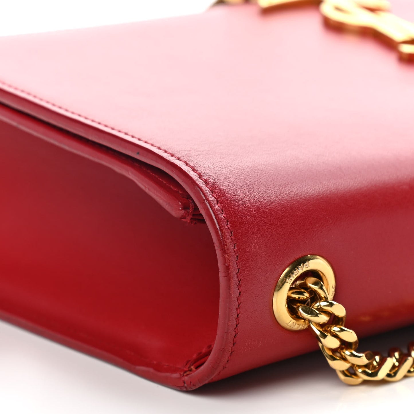 Smooth Calfskin Medium Classic Monogram Kate Tassel Satchel New Red