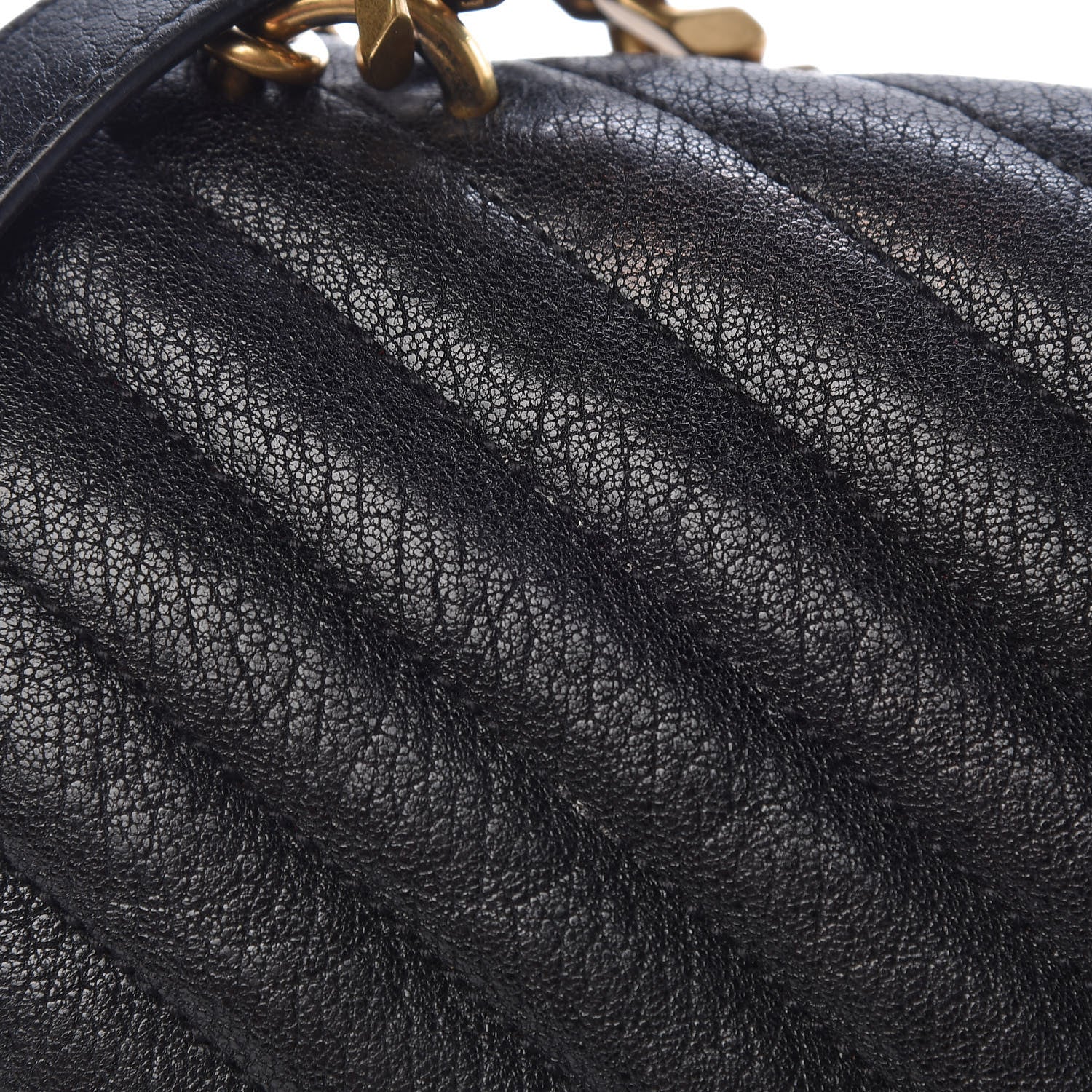 Saint Laurent Sheepskin Matelasse Chevron Monogram Large College Satchel Black 21 of 24